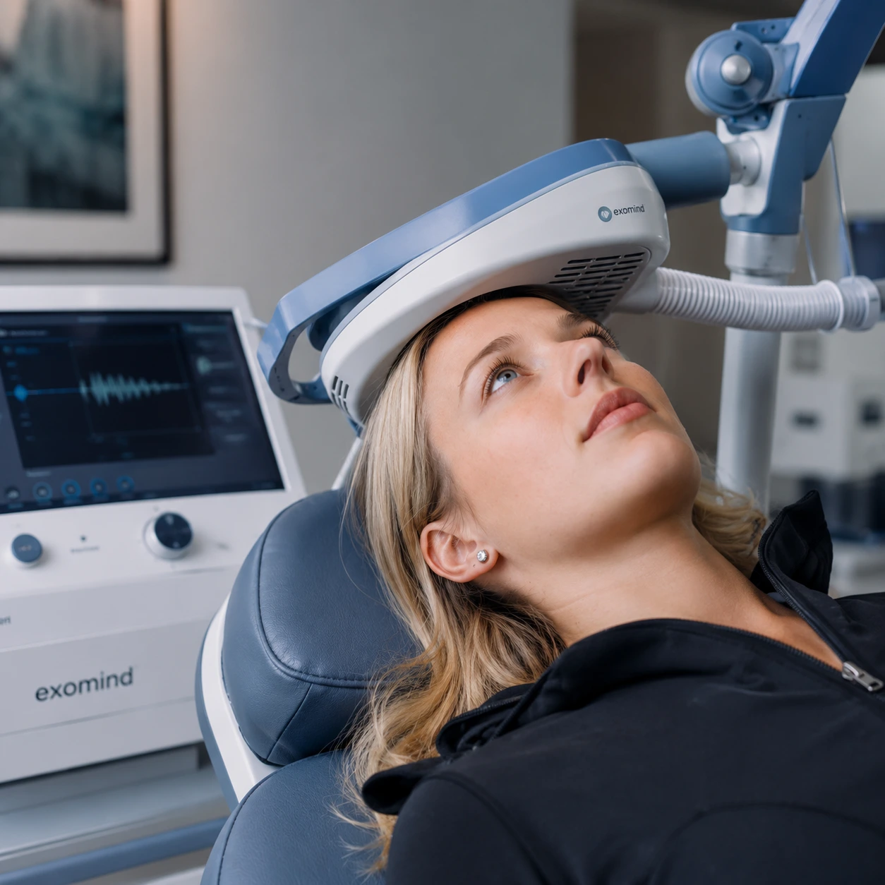 Doctor-led Exomind TMS brain stimulation session at Brockwell Healthcare