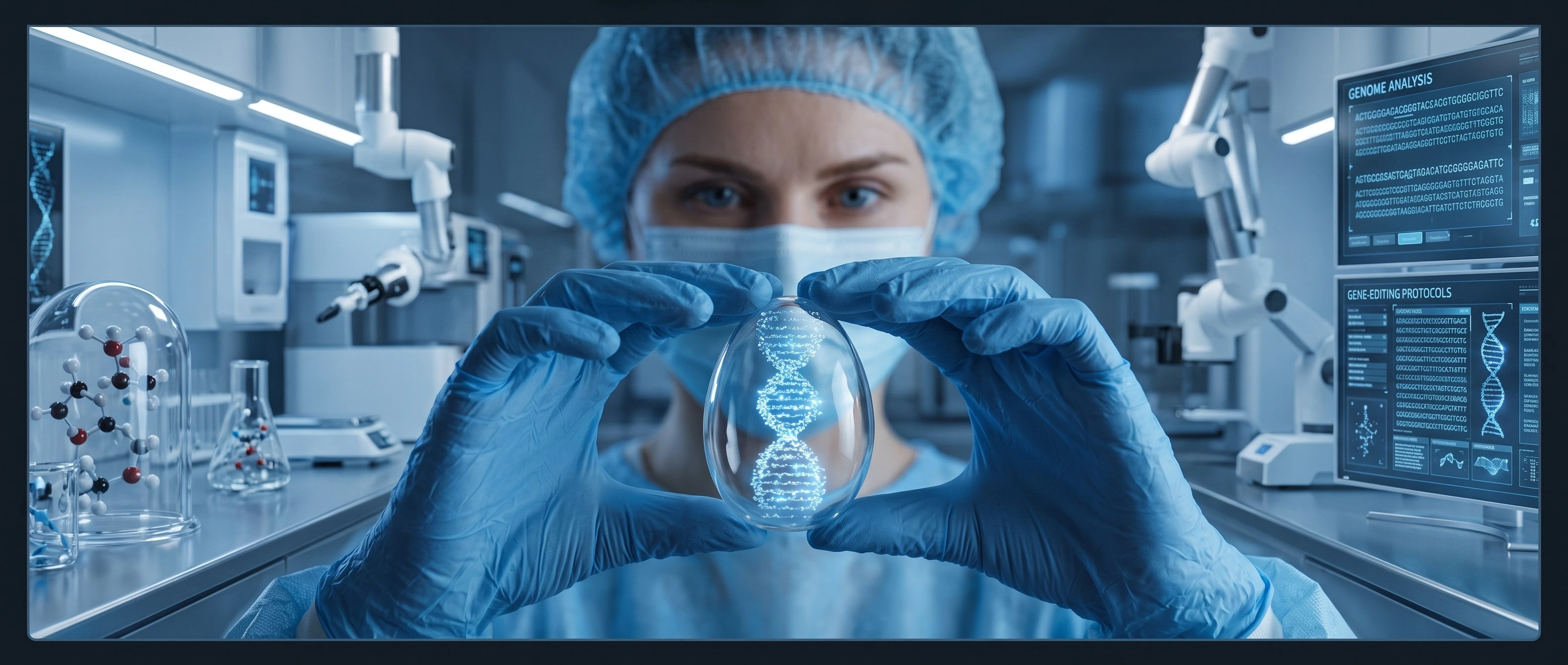 Doctor interpreting genetic testing results as part of a genomics medicine plan at Brockwell Healthcare in Dubai