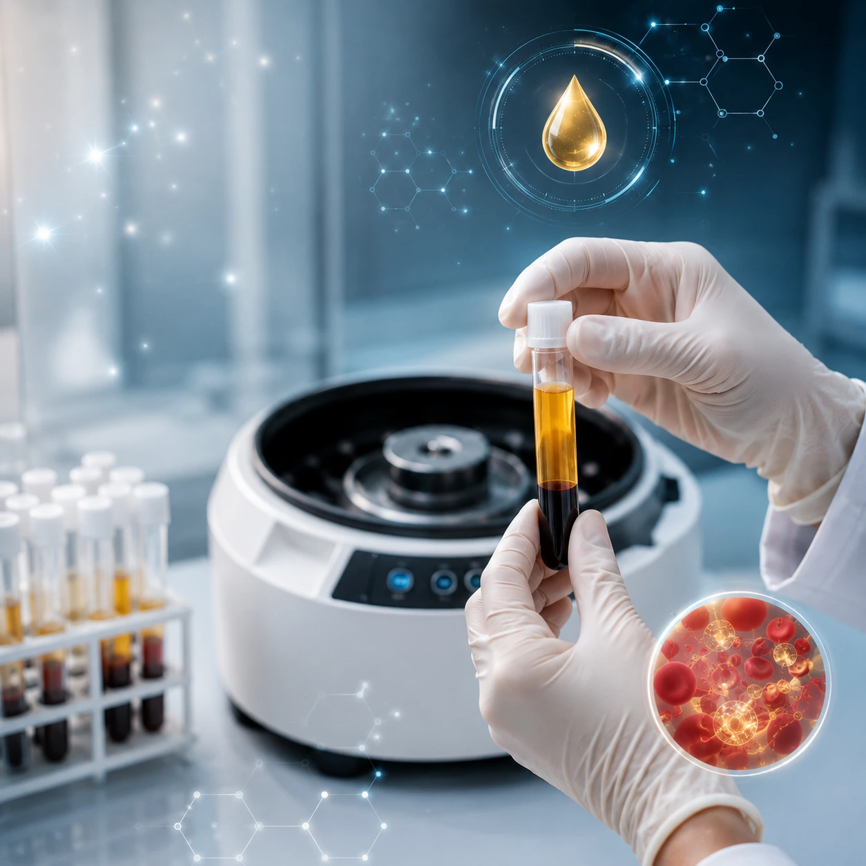 Doctor preparing a Pure Plasma preparation at Brockwell Healthcare in Dubai